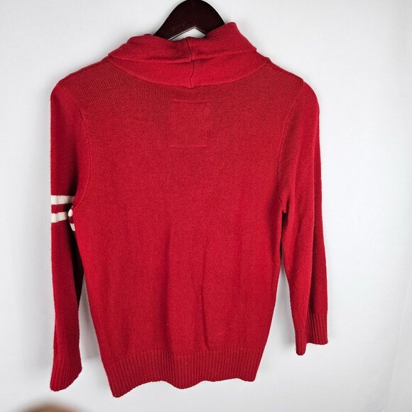 Gilly Hicks Sydney Red Cardigan Sz Small Letter Sweater Button-Up Preppy - Picture 4 of 12